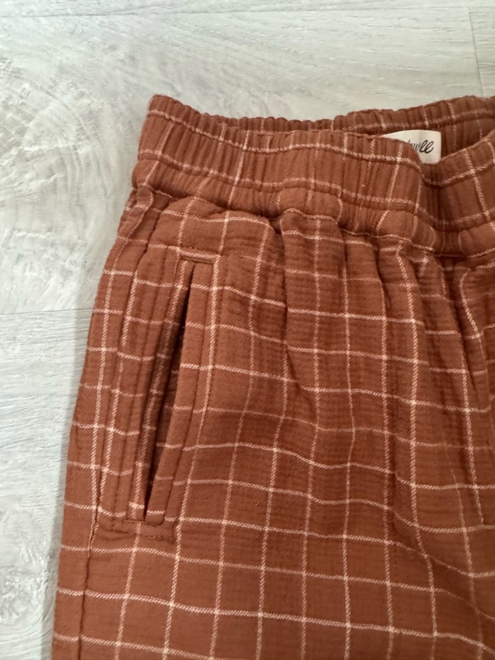 Madewell Rust-Brown Waffle Knit Pants - Picture 4 of 6